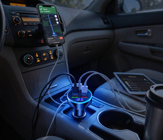TurboCharge 6-in-1™ – 250W High-Speed Car Charger with Digital Display
