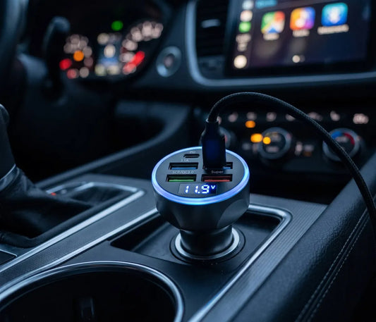 TurboCharge 6-in-1™ – 250W High-Speed Car Charger with Digital Display